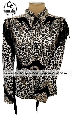 Black & White Leopard Fringe Jacket Black & White Leopard Fringe Jacket