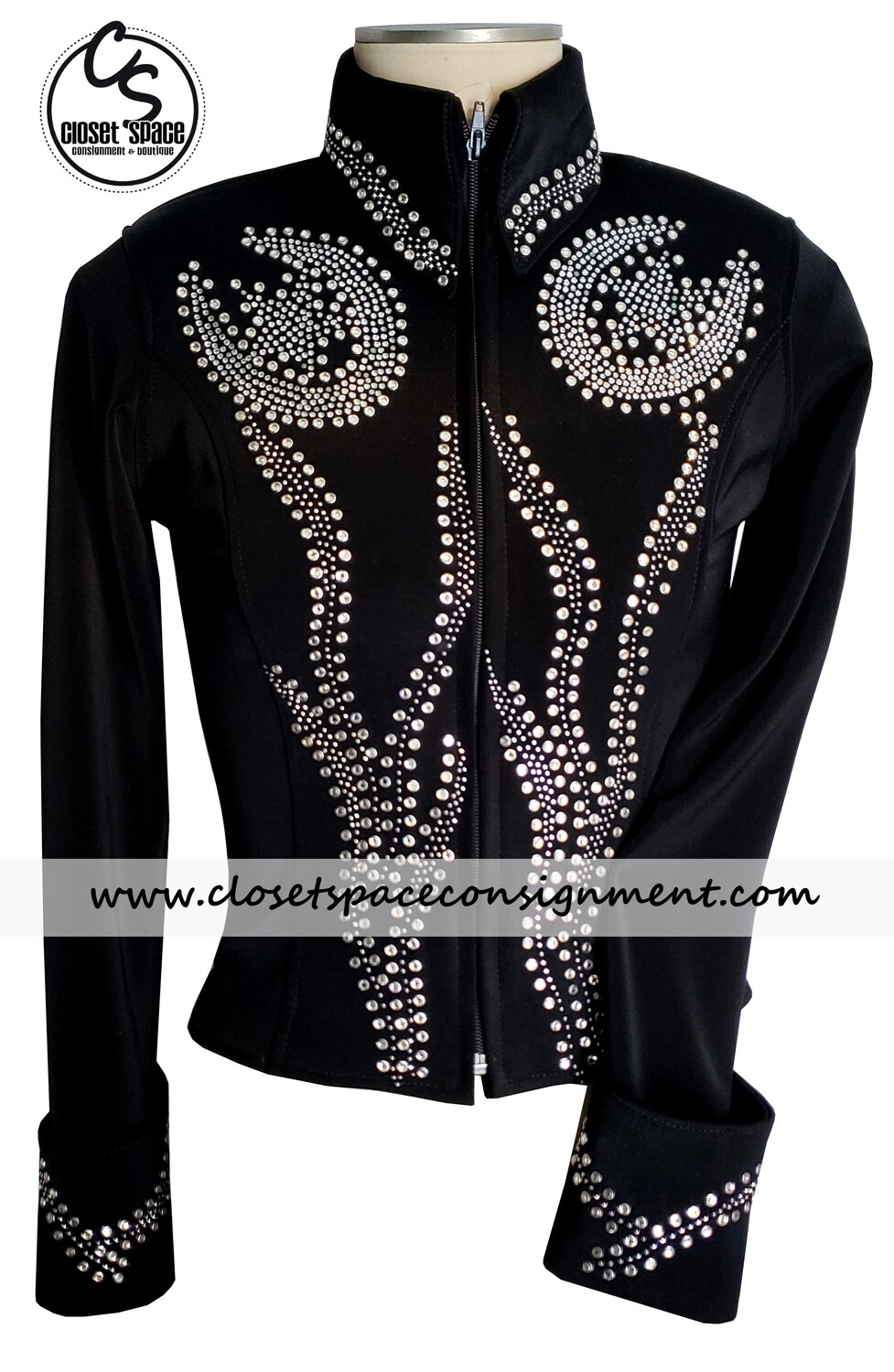 ​'Show Diva' Black & Silver Horseshoe Jacket