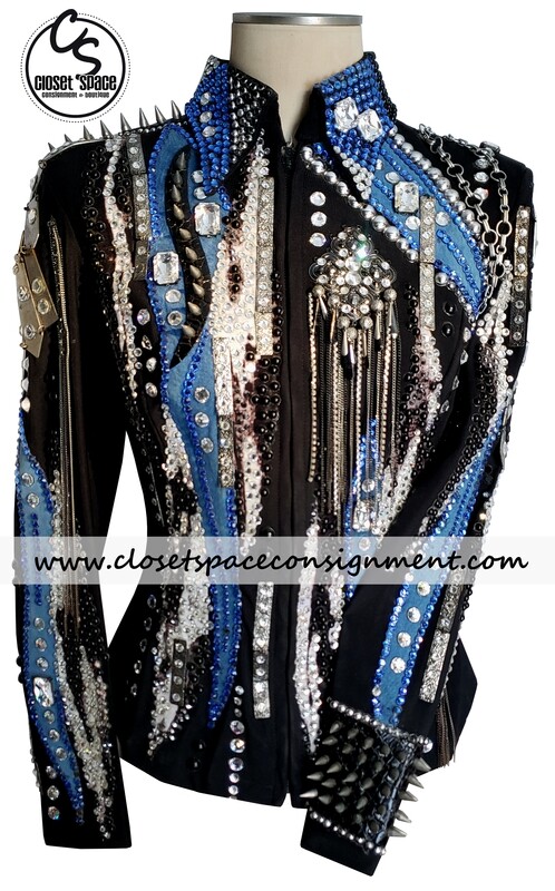 'Trudy' Black, Silver & Blue Jacket 'Trudy' Black, Silver & Blue Jacket