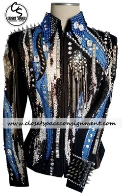 'Trudy' Black, Silver & Blue Jacket 'Trudy' Black, Silver & Blue Jacket