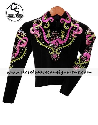 'Wood's' Black, Pink & Green Top 'Wood's' Black, Pink & Green Top