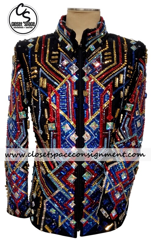 'La Collezion Di Anna' Black, Gold, Red & Blue Jacket 'La Collezion Di Anna' Black, Gold, Red & Blue Jacket