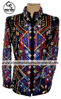'La Collezion Di Anna' Black, Gold, Red & Blue Jacket 'La Collezion Di Anna' Black, Gold, Red & Blue Jacket