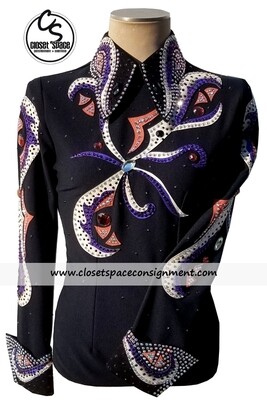 'Joan Ames' Black, Purple, White & Rust Top 'Joan Ames' Black, Purple, White & Rust Top