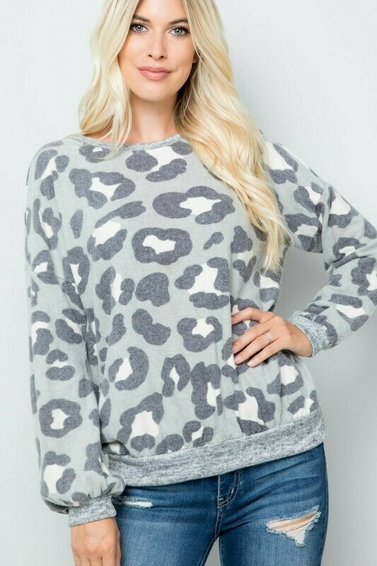 Sage & Charcoal Leopard Sweater Sage & Charcoal Leopard Sweater