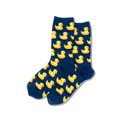Dark Blue Rubber Ducky Crew Socks