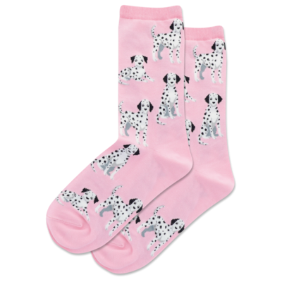 Pink Dalmatian Crew Socks