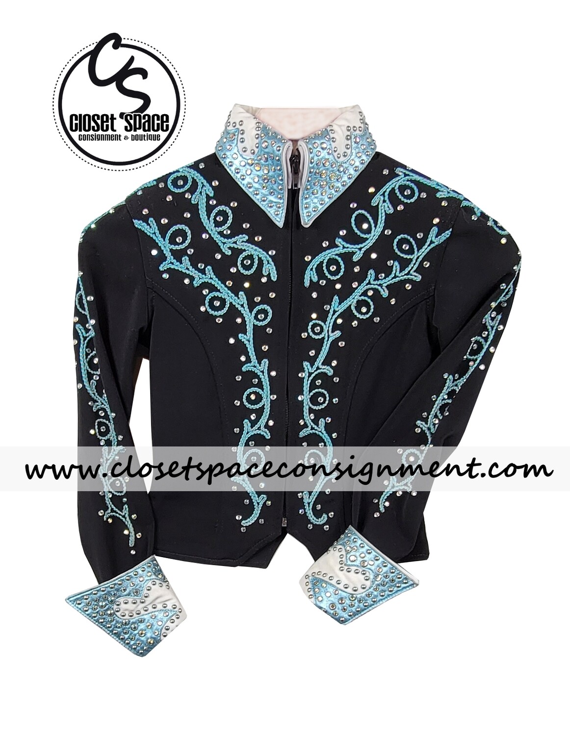 ​'Connie's' Black, Teal & White Jacket
