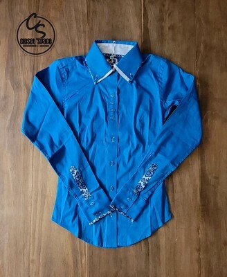 2 Tone Button Up - Turquoise