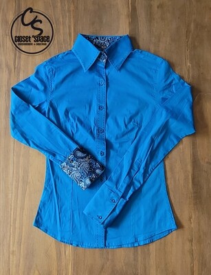 Buckstitch Button Up - Teal/Turquoise