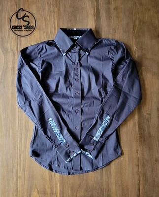 2 Tone Button Up - Gray