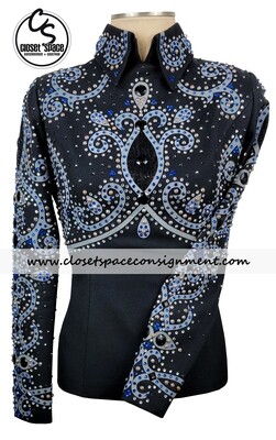 'Dry Creek Designs' Black Gray & Blue Top 'Dry Creek Designs' Black Gray & Blue Top