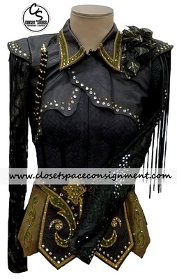 'Fine Designs by Ronda' Black, Olive & Gold Jacket 'Fine Designs by Ronda' Black, Olive & Gold Jacket
