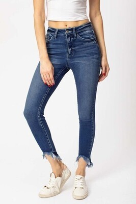 Medium Wash High Rise Raw Ankle Skinny Medium Wash High Rise Raw Ankle Skinny