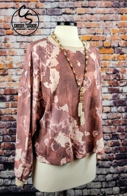 Rust & Sand Abstract Relaxed Long Sleeve Top Rust & Sand Abstract Relaxed Long Sleeve Top