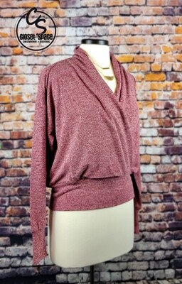 Heather Red V-Neck Sweater