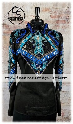 'Joni Ames' Black, Blue & Turquoise Top 'Joni Ames' Black, Blue & Turquoise Top