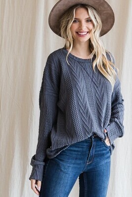 Ash Cable Knit Long Sleeve Top