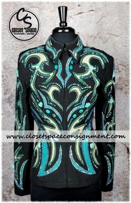 ​'Signature Styles' Black, Turquoise & Tan Jacket
