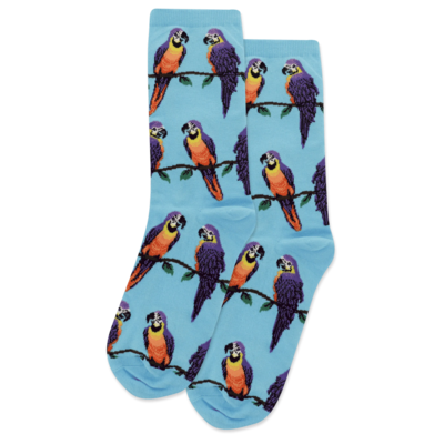 Aqua Macaw Crew Socks