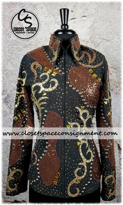 ​'Michelle Armstrong' Black & Gold Jacket