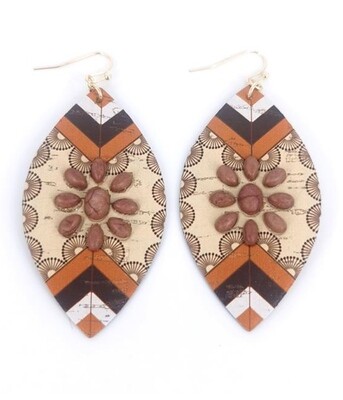 Western Aztec & Beaded Wood Earrings