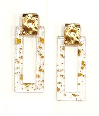 Transparent Gold Flake Earrings