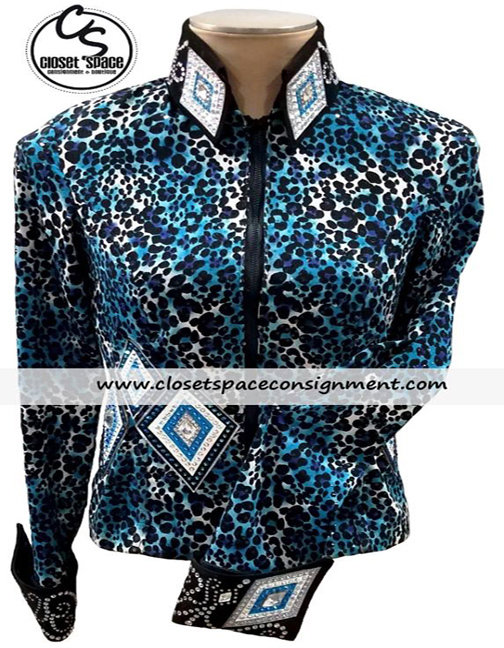 'Julie Original' Black & Blue Leopard Jacket