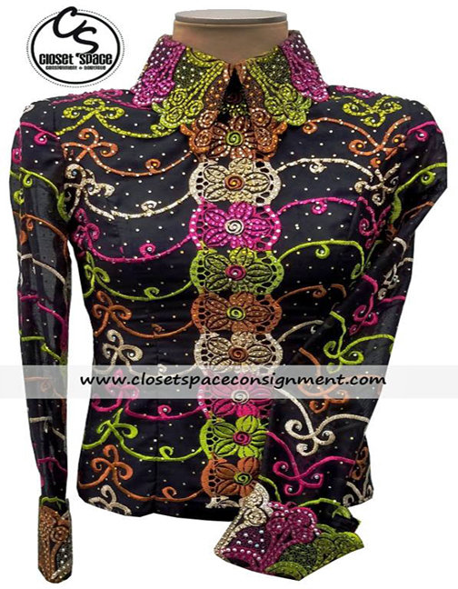 'Paula's' Black, Pink, Lime & Orange Top 'Paula's' Black, Pink, Lime & Orange Top