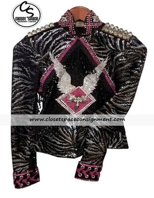 'Behind The Zipper' Black, Pink & Silver Jacket