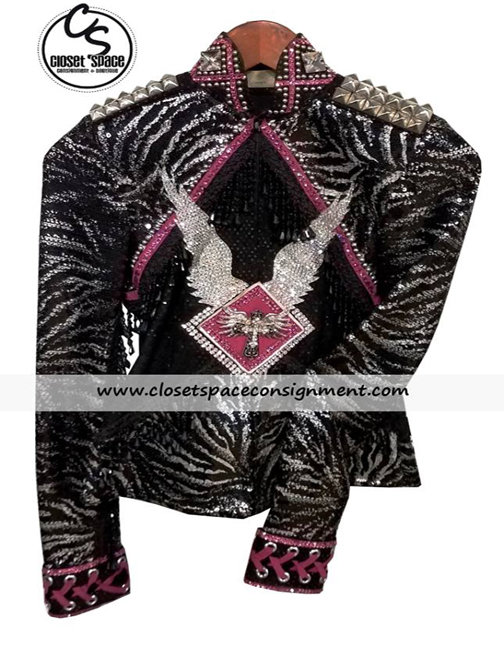 'Behind The Zipper' Black, Pink & Silver Jacket 'Behind The Zipper' Black, Pink & Silver Jacket