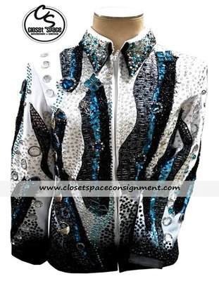 'Expressions' Black, White & Turquoise Jacket 'Expressions' Black, White & Turquoise Jacket