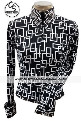 'Show Diva' Black & White Squares Shirt 'Show Diva' Black & White Squares Shirt