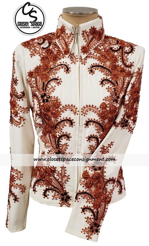 'Kimberlys Kreations' Ivory & Rust Jacket 'Kimberlys Kreations' Ivory & Rust Jacket