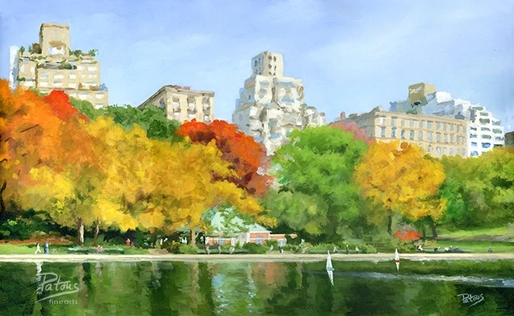 Fall Foliage by the Pond, Central Park