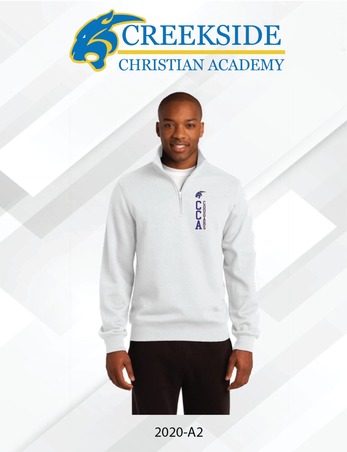 White 3/4 Zip Fleece Pullover