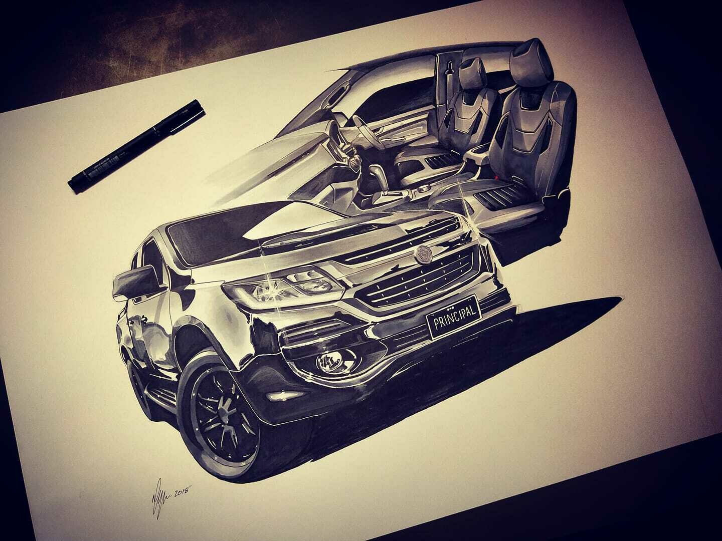 Hand Drawn Artwork of YOUR Car or Motorbike