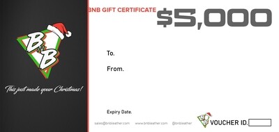 BNB Christmas Gift Card $5000 Value