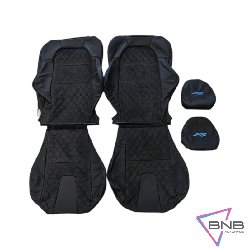 Ford Falcon FG Sedan GT-P Seat Skin Trim Kit Black Leather &amp; Suede