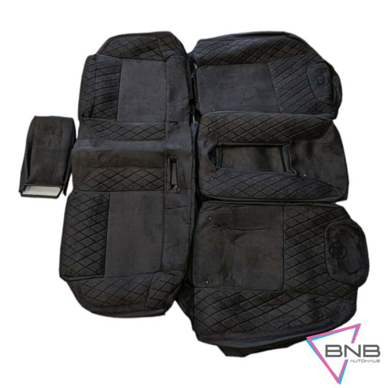 Holden VF GTS HSV Sedan Seat Skin Kit Black Suede Faces W/ Leather Backs