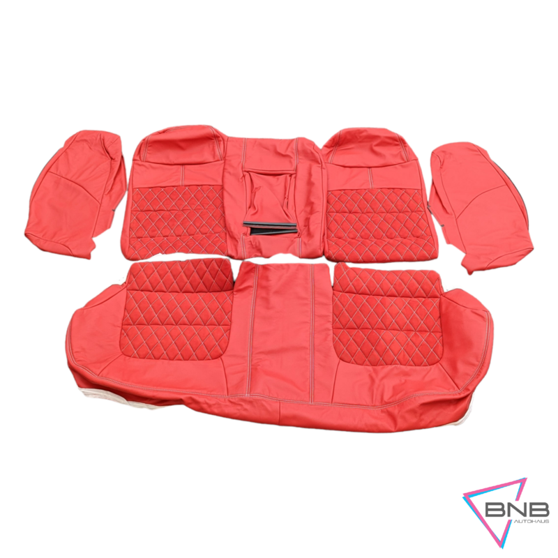 Ford Falcon BA-BF Fairmont Sedan Seat Skin Trim Kit Red Leather &amp; Suede