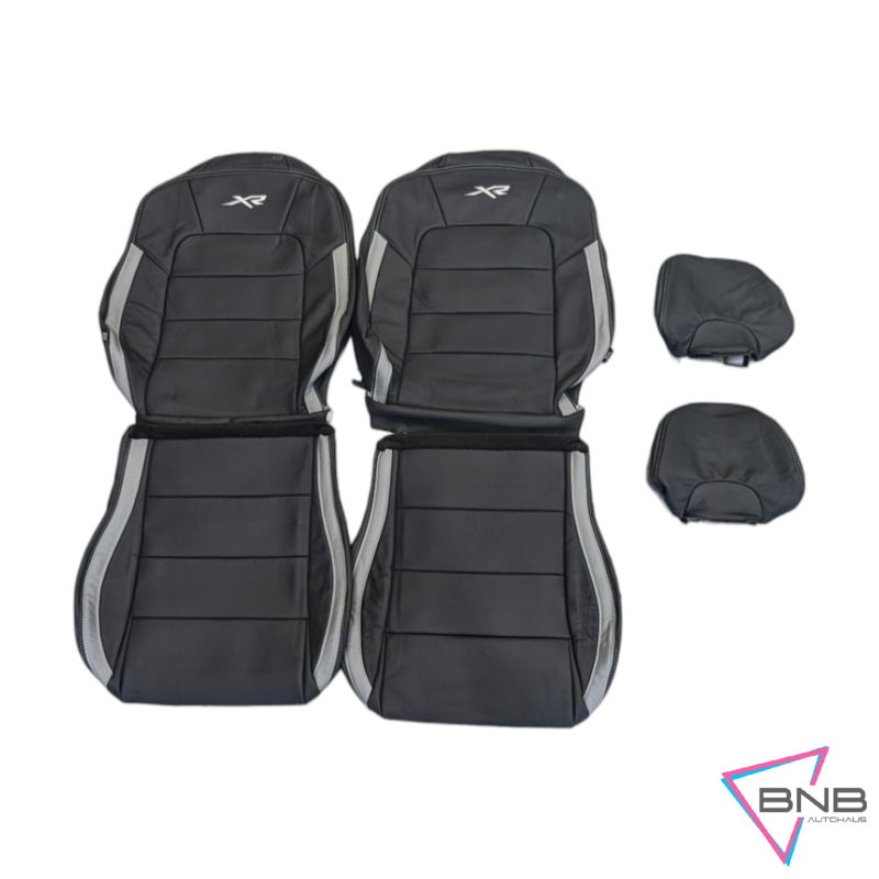 Ford Falcon BA/BF/FG/FGX XR6/XR6 TURBO/XR8 Seat Skin Trim Kit Black &amp; Grey Leather