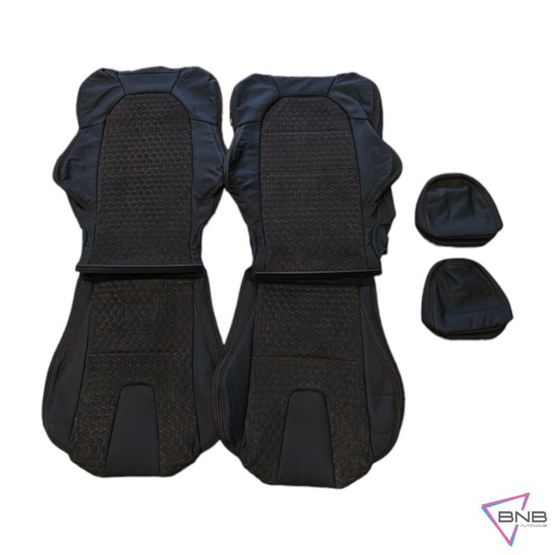 Ford Falcon FG Sedan GT-P Seat Skin Trim Kit Black Leather &amp; Suede