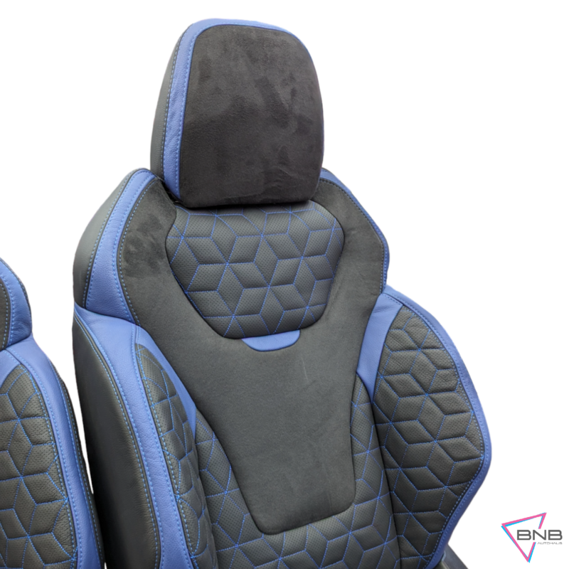 Holden VF Maloo Black &amp; Blue Leather &amp; Suede Seats