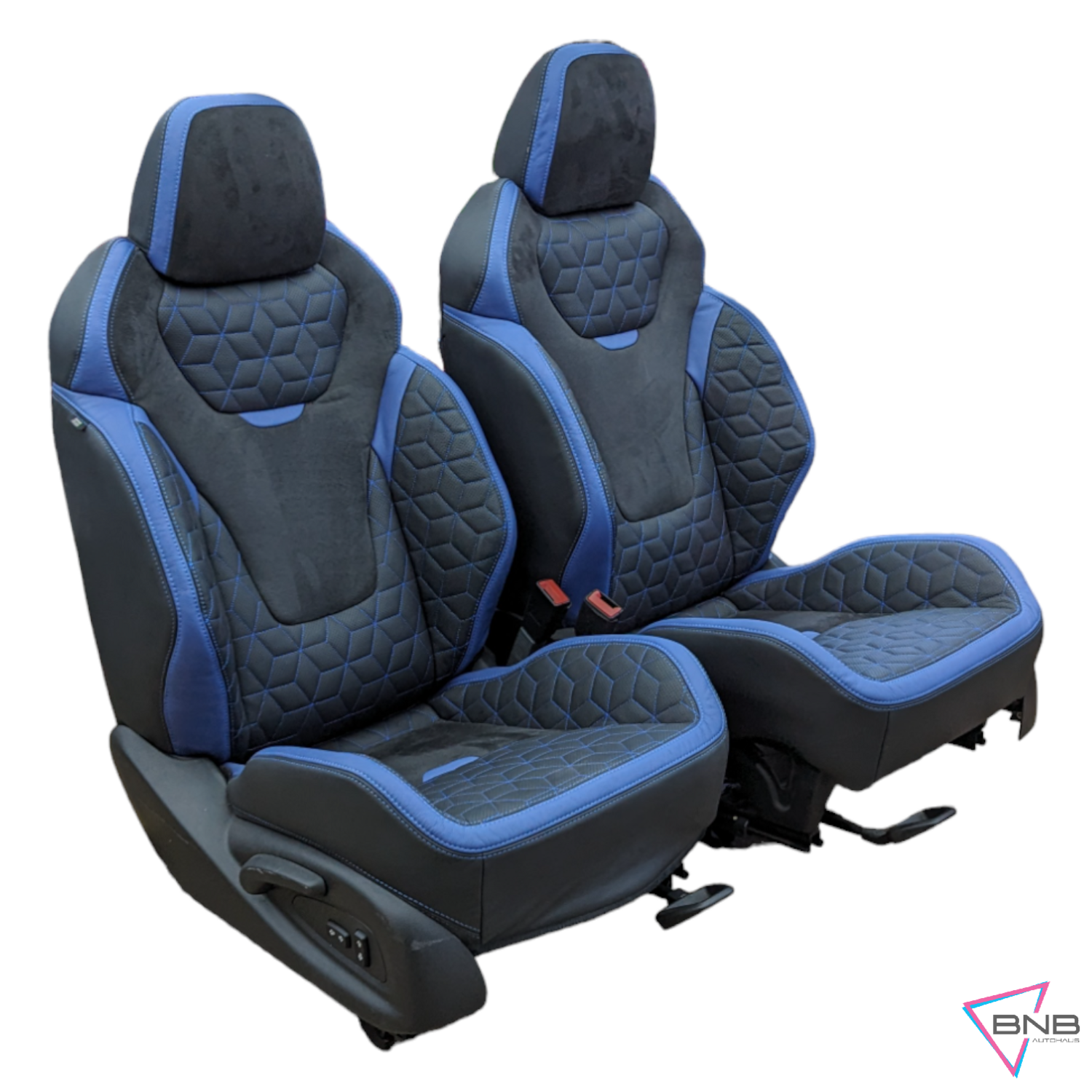 Holden VF Maloo Black &amp; Blue Leather &amp; Suede Seats