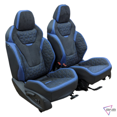 Holden VF Maloo Black & Blue Leather & Suede Seats
