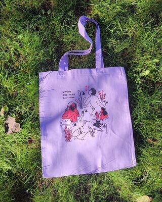 Enjoy the Here & Now (purple tote-bag)