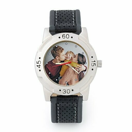 Reloj  personalizado para hombre Polipiel negro