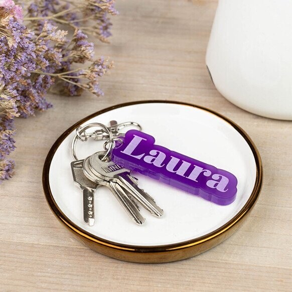 Llavero metacrilato personalizado con nombre