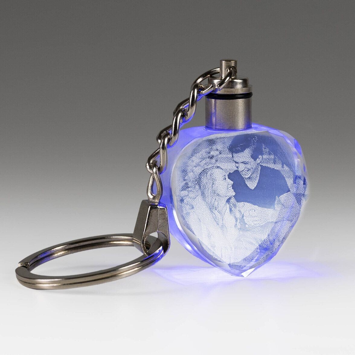 Llavero Corazon Cristal con Luz